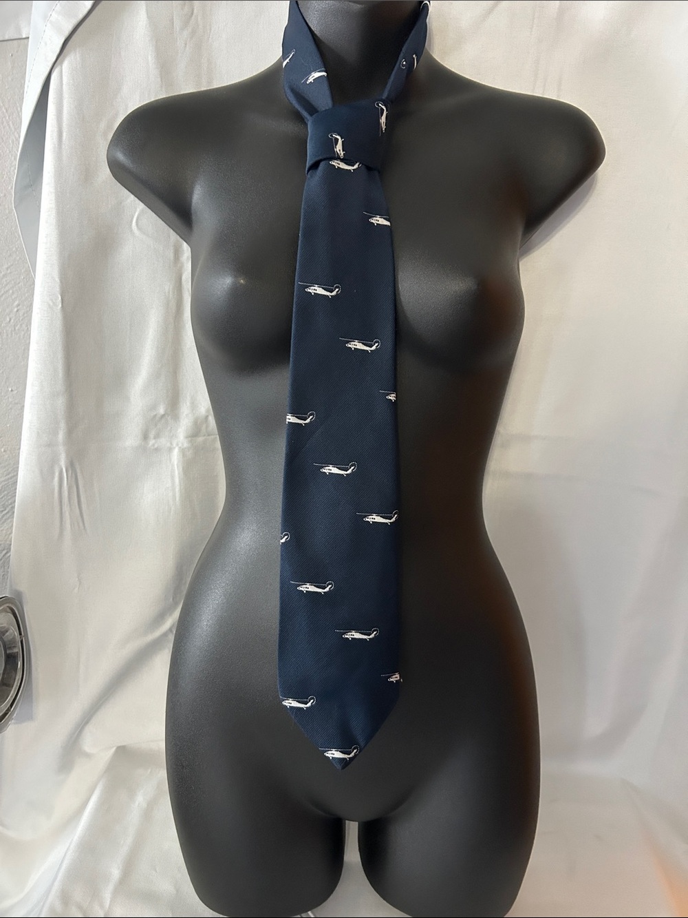 Vintage Golden Clasp Prince Consort Navy Sikorsky H-3 Sea King helicopters Tie